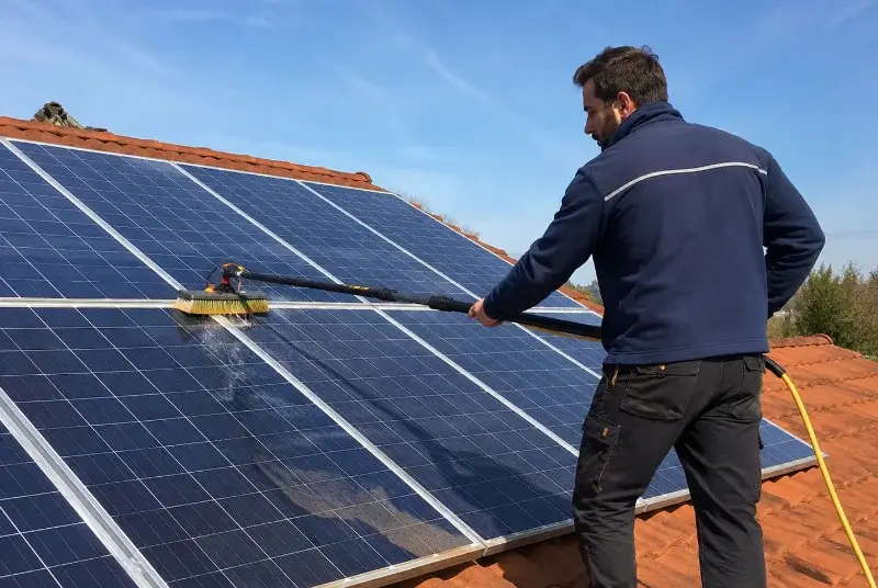 Nettoyage et entretien de panneaux solaires à l'Albère